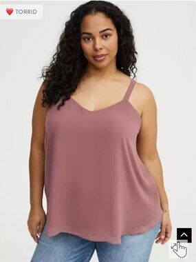 Torrid Size 2 Sophie Chiffon Swing Cami Tank Top Pink Layering Office Flowy 2x